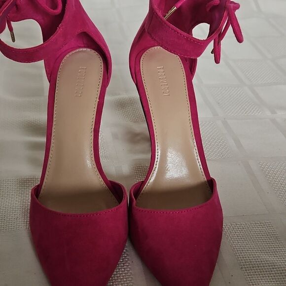 Elegant Pink Suede Women's Heels - Picture 16 of 16